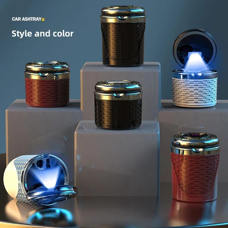 Portable Car Ashtray With LED Light Cigarette Ash Holders Cup For VW GTI Polo Golf Passat Tiguan Arteon Touareg Taigo Jetta CC