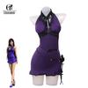 Ff Vii Tifa Lockhart Cosplay Costume Ff7 Remake Game Purple Evening Dress Halloween Sexy Women Cosplay Costume