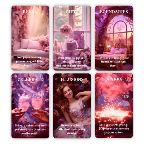 EMPATHSOUL Romantic Love Oracle Cards, Life Relationship Oracle Deck, Soulmates, Twin Flames Oracle Cards for Beginners, Guide You On Your Journey of