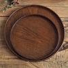 Vintage Round Serving Tray Wooden 21/24/27/30/33cm Decorative Tray Food Bread Pan Coffee Home Table