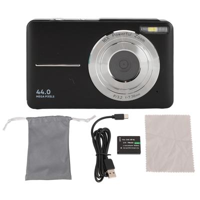 Цифровая камера 44 МП 1080P FHD 16-кратный зум 2,4-дюймовый цветной экран Компактная маленькая камера для детей и подростков