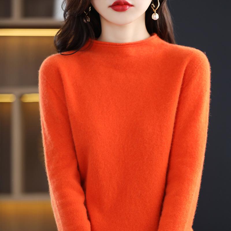Женский свитер, 100% мериносовая шерсть, СОВРЕМЕННАЯ НОВАЯ SAGA, зимняя шерстяная водолазка, вязаный пуловер, осенний джемпер, женские вязаные топы