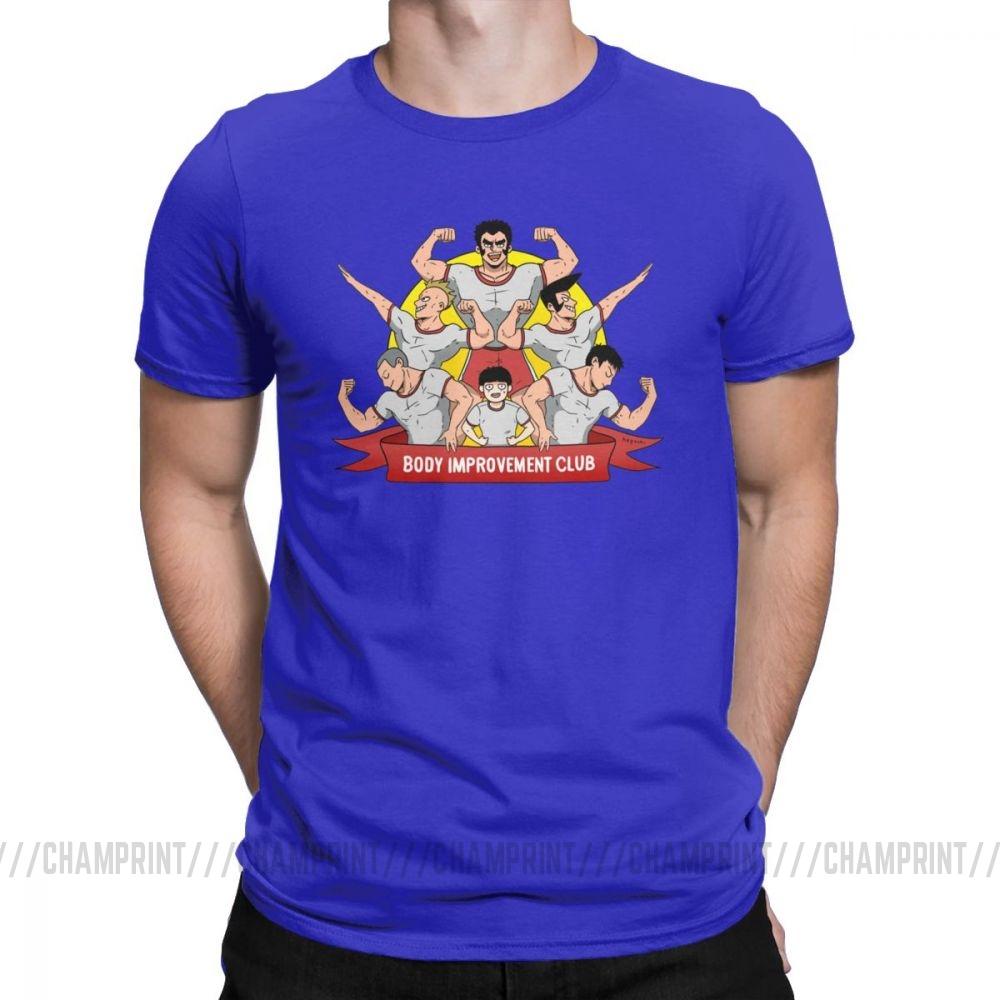 Men S T Shirt Mob Psycho 100 Body Improvement Club Humor 100 Cotton Tees Short Sleeve