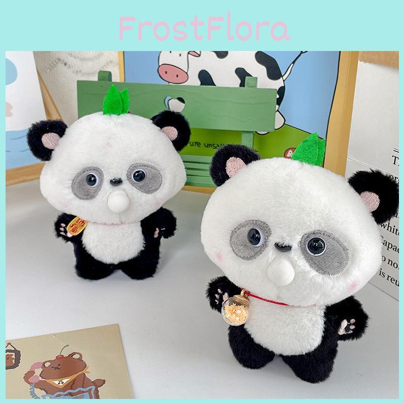 Adorable Bubble Blowing Panda Plush Toy Cute Stress Relief Stuffed Animal Keychain