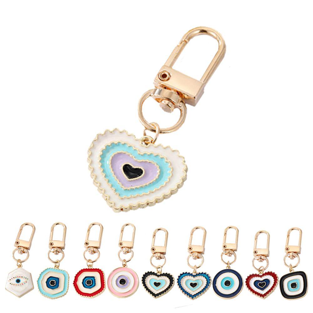 Key Ring Boho Jewelry Handbag Charms Evil Eye Keychain Irregular Heart Keyring Blue Eye Key Chain