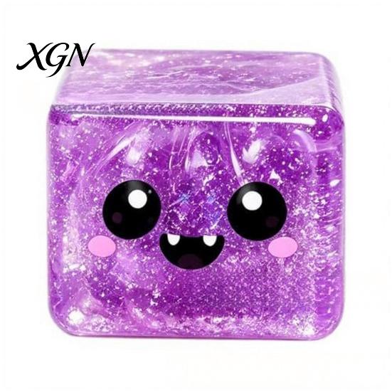 Ice Cube Toy Halloween Ghost Stress Sensory Toy, Anxiety Relief Squeeze Glitter Balls Slow Rising Pinch for Kids Adults