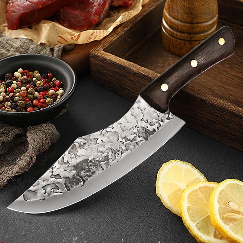 Кухонный нож для разделки мяса и рыбы из нержавеющей стали, нож для нарезки, топорик мясника, кухонные принадлежности с чехлом