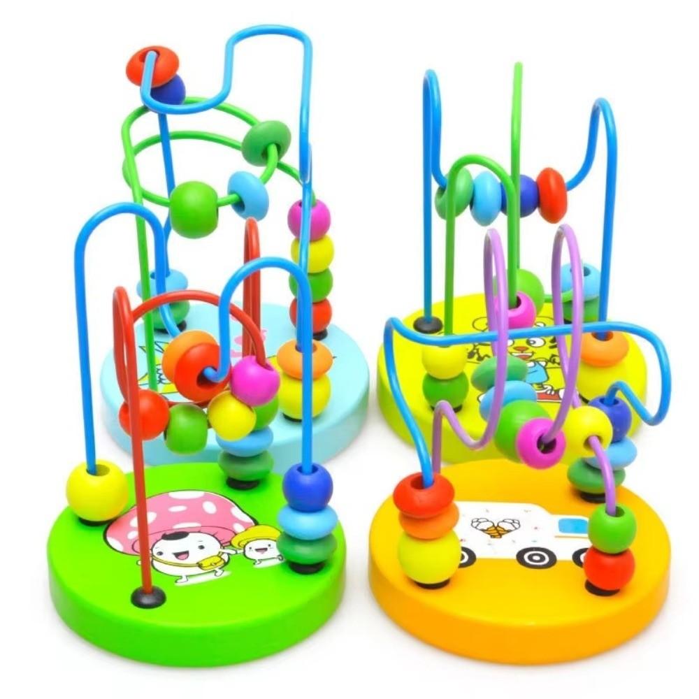Colorful Cartoon Small Beaded Toys Wooden Bead Maze Toy New Roller Coaster Educational Circle Toy