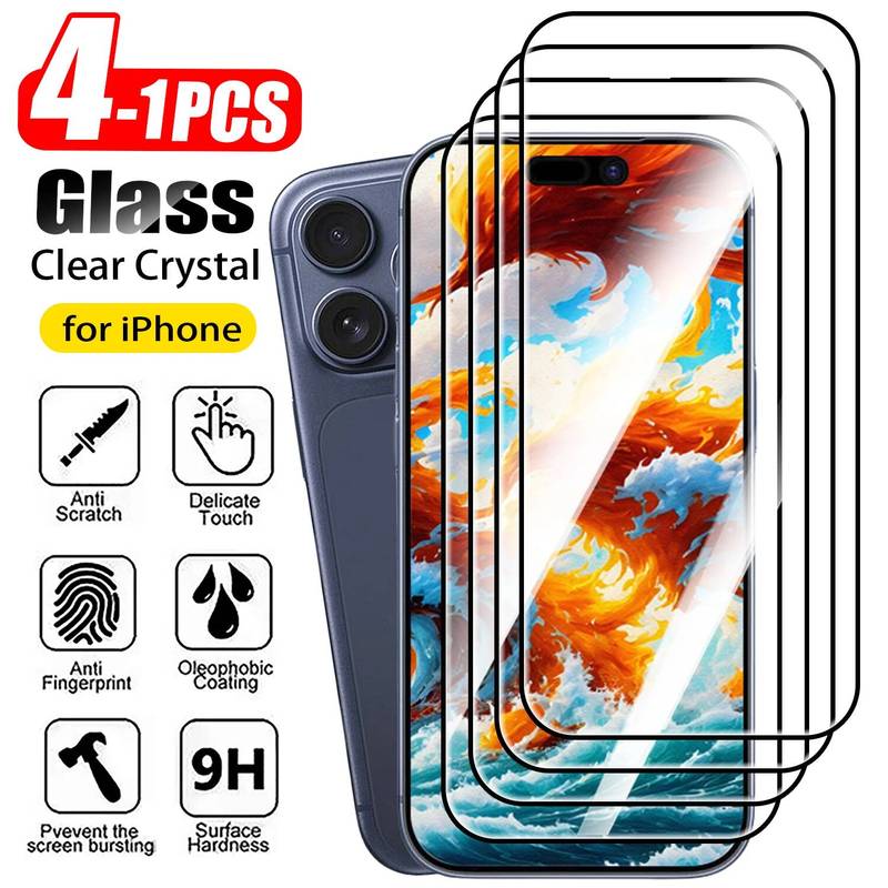1-4 шт. Защитное стекло 17 Max Air 17Pro 9H Закаленное Для Iphone 11 12 13 14 15 16 Pro 14Plus Стекло