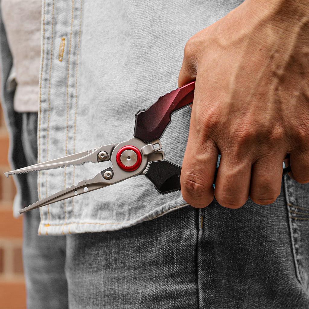 TRUSCEND Aluminum with Fishing Pliers with Safety PTFE Saltwater Hook Needle Line Stainless High (Truscend) [Aviation Lock] Rope, Coated,