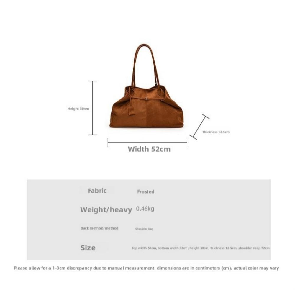 An Autumn and Winter-themed Matte Suede Single-shoulder Handbag, Which Is Casual and Versatile, with a Large Capacity and Designed As a Tote Bag.