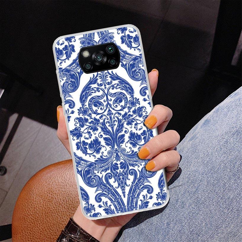 Blue And White Porcelain Phone Case For Xiaomi Poco X7 X6 X5 Pro F7 Ultra Redmi 15C 15 13C 13 12C 12 10 10A 10C 9 9A 9C 9T Cover