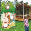 Easter Sandbag Toss Game Set - Bunny Print, Hanging Style, Washable, Ideal For Indoor And Outdoor Activities