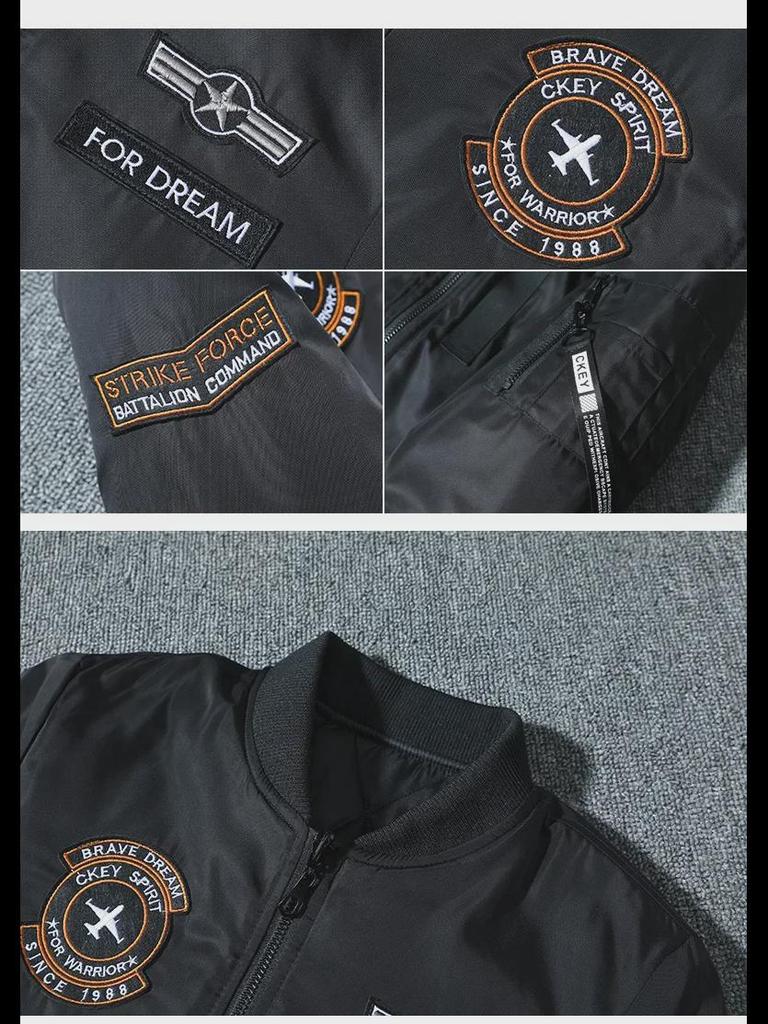 Мужская куртка Cross-Border MA-1 Flight Jacket - новая повседневная вышитая модная бейсбольная куртка с воротником