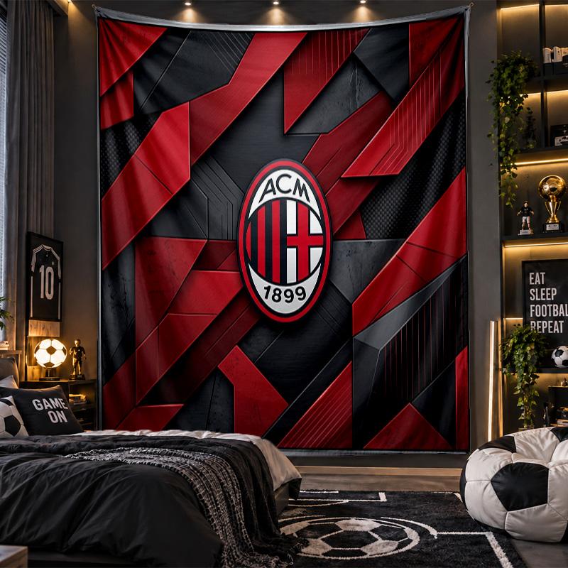 Wall Hanging Tapestry AC Milan Print Cloth for Living Room Bedroom Home Decor