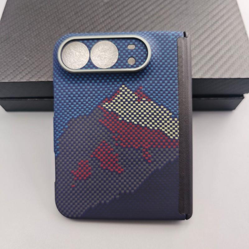 Чехол-книжка IPhone Duo Fold из кевлара и карбонового волокна, магнитная защитная крышка, деловой стиль, защита от отпечатков пальцев, теплоотвод
