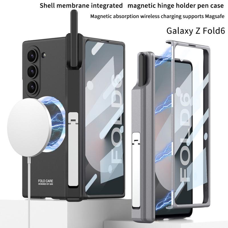 Магнитный чехол для Galaxy Z Fold6 со съемной подставкой, держателем для стилуса, матовым покрытием, ударопрочная поликарбонатная крышка