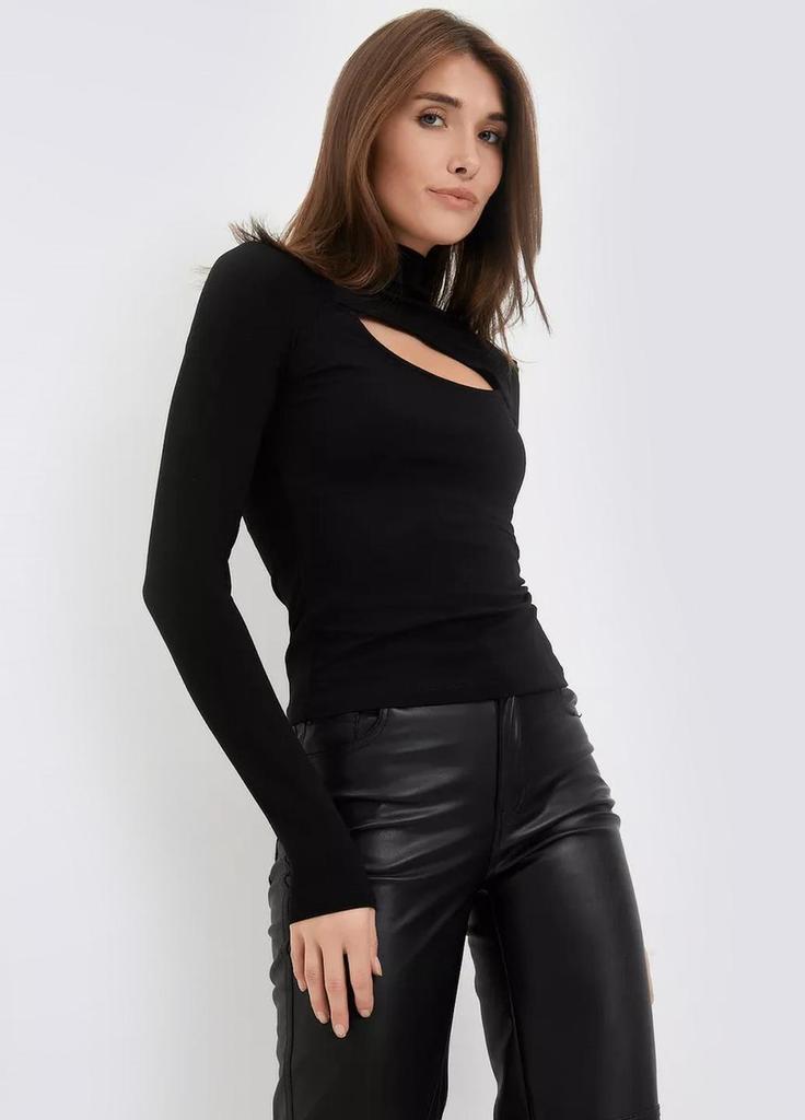 Лонгслив хлопковый с вырезом