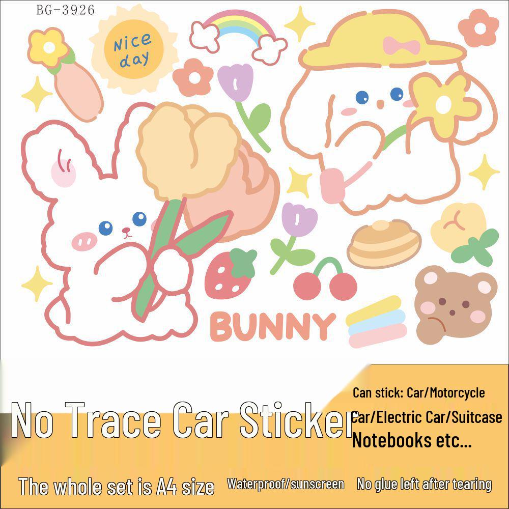 Cookie Bear Electric Car Sticker - Waterproof Scratch Cover for Aima, Sunny, Luna, Yade