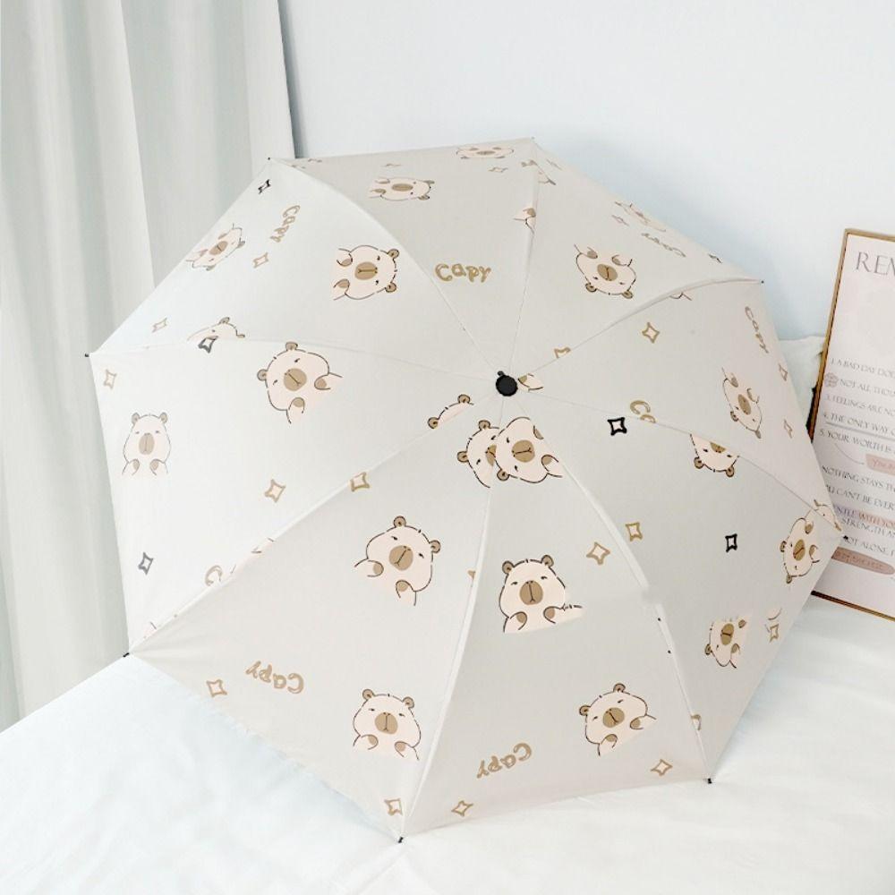 Автоматический зонт Капибара Защита от УФ-лучей Автоматический Солнцезащитный зонт Двойного назначения Складной зонт Женский