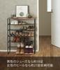 Полка для обуви Yamazaki Jitsugyo 3370 с верхом, 6 крючками для обуви Ш66 x Г25 x Tower, в комплекте пластина, ярусы, черная, прибл.. H87см, Стойка, Хранение,
