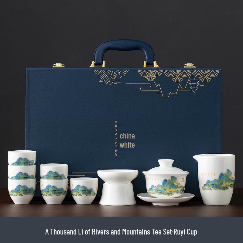 Нефритовый Фарфор Дехуа с Бараньим Жиром Набор для Kung Fu Tea Сувенир
