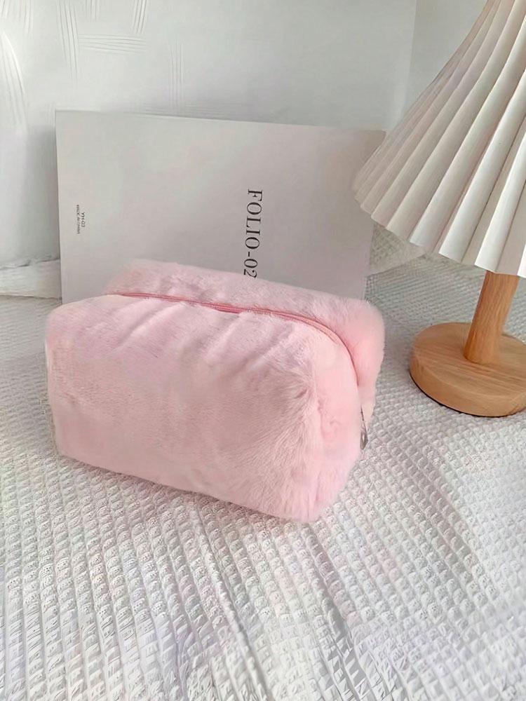 1 шт. плюшевая косметичка, маленький дизайн, милая, изысканная, удобная сумка для хранения, большая вместимость, многослойная сумка