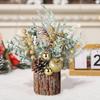 Маленькая рождественская елка Искусственная рождественская елка с украшениями из сосновых шишек и ягод для дома, комнаты, зимы, дома, улицы, новогоднего украшения для вечеринки, фото