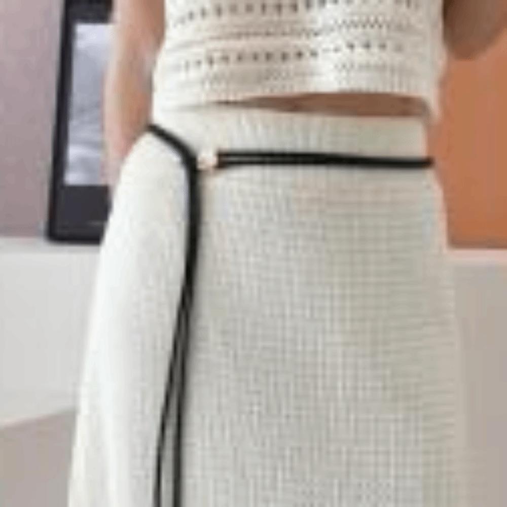 Fashionable Soft PU Leather Rope Belts Long Length Thin Waist Chain Adjustable Waist Belt Women Lady Girl