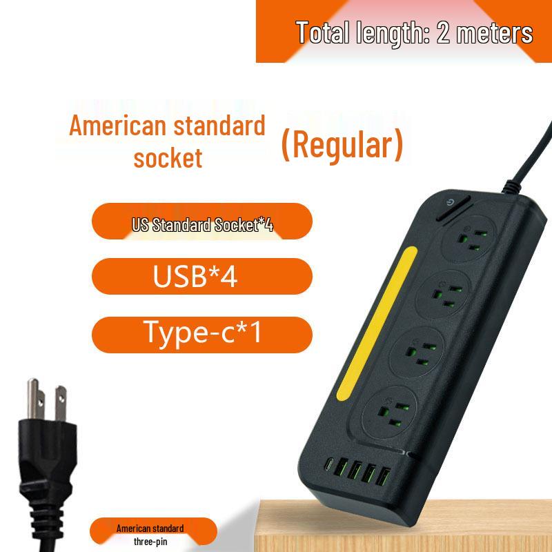 Универсальная удлинительная розетка с USB-портами - стандарты США, Великобритании, ЕС, длинный шнур, розетка с защитой от перегрузки
