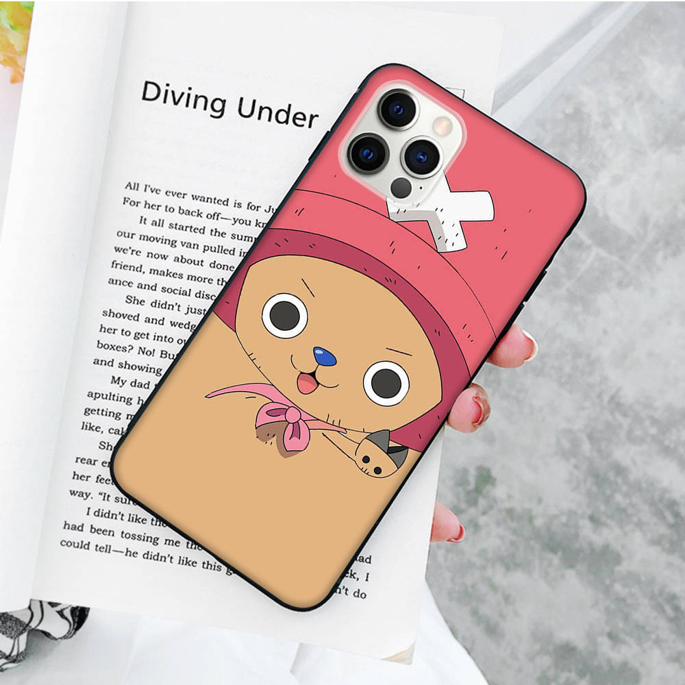 JW63 One Piece Chopper черный мягкий чехол для iPhone 16 15 Plus 14 13 Pro 8 SE XR XS Max P30 Nova 5T Y5P Y6 Y7 Y8P Y9 Realme C30 C33 C31 VIVO Y36 V27