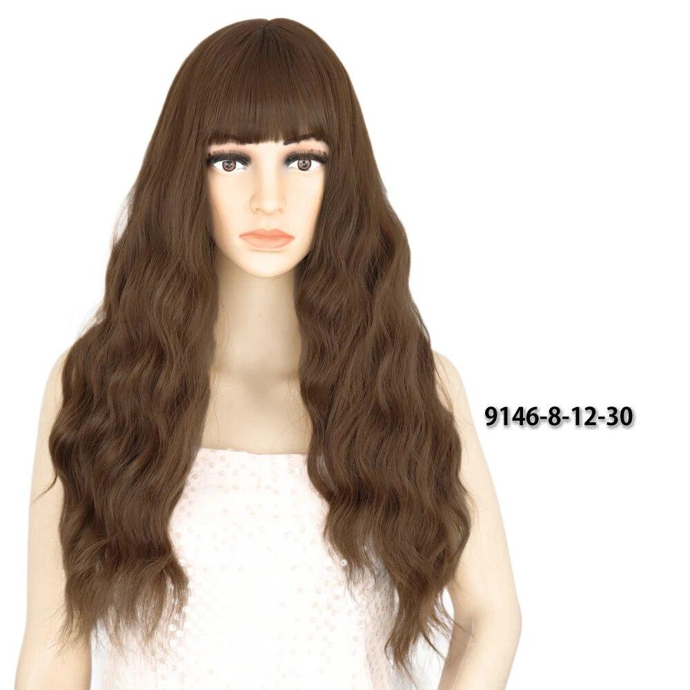 Синтетический длинный оранжевый парик с золотыми медовыми волнами и яркими пятнами, парик для косплея, женский термостойкий средний парик