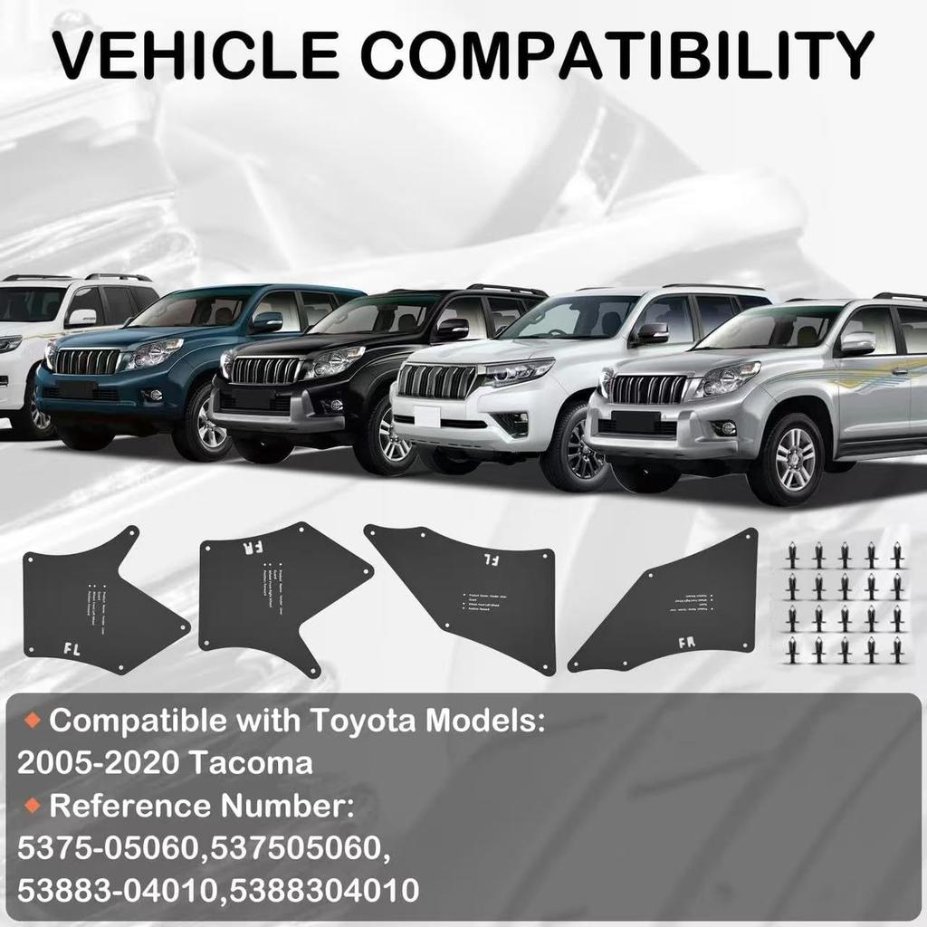 Подкрылки Toyota Tacoma, Брызговики, Защитные щитки и Подкрылки - Необходимые Защитные элементы колесных арок - Лучшие Аксессуары для Toyota Tacoma Для
