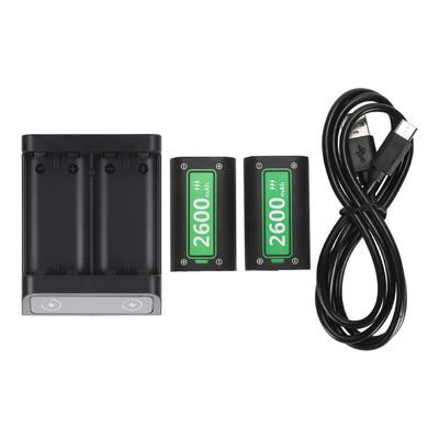 Зарядное устройство для контроллера Игровая консоль USB C Быстрая зарядка Аккумулятор 5200 мАч(2x2600 мАч) для зарядной станции Xbox One