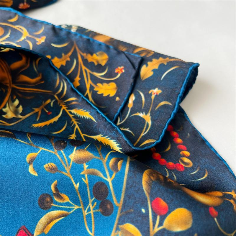 110*110 см квадратный шелковый шарф женский модный принт маленький шейный платок офисный женский пояс для волос носовой платок женский платок шаль шарф