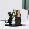 Desktop Pen Holder Makeup Brush Container Creative Shape Rustproof Corrosion Resistant Cat-Shaped Multi-functional Pen Storage Organizer