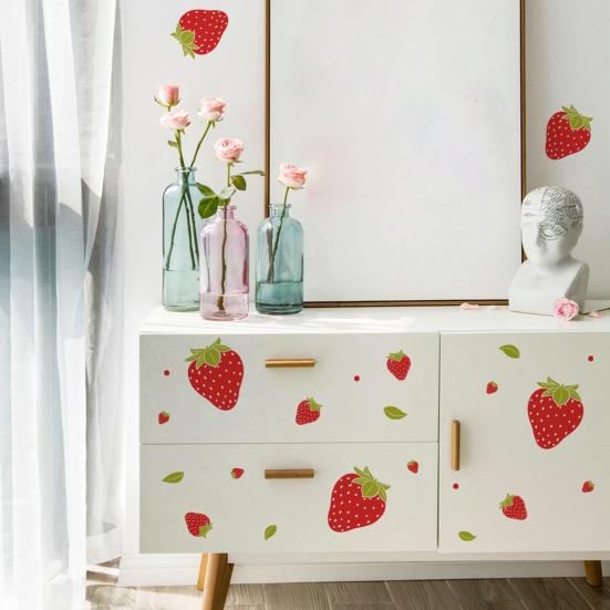 Наклейки на стену, красочные фотообои, водостойкие самоклеящиеся съемные декоративные обои «сделай сам», клубника, фрукты, фон, обои, художественное ремесло
