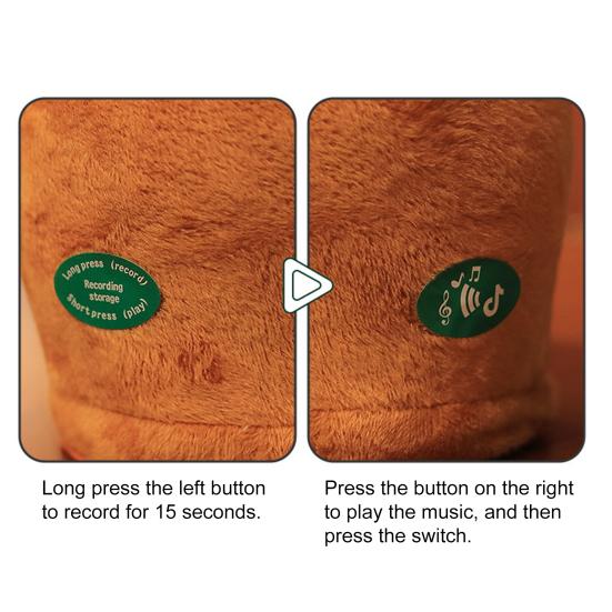 Электрическая танцующая игрушка Подсолнух повторяет то, что вы говорите, запись, поющая плюшевая игрушка в горшке, развивающая интерактивная плюшевая музыкальная игрушка для малышей