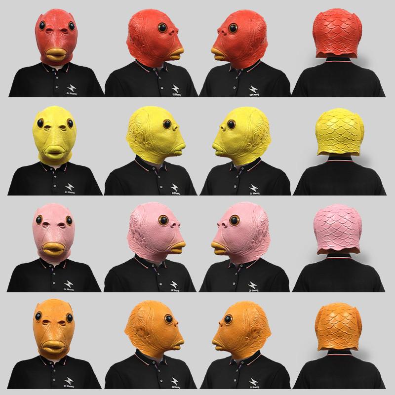 Причудливая красочная маска головы рыбы для веселых вечеринок и праздничных торжеств