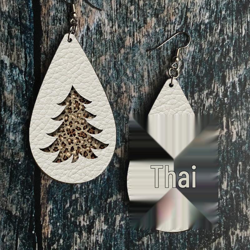 Christmas Plaid and Stripe Double-Sided Tree Earrings for Women - Retro Style