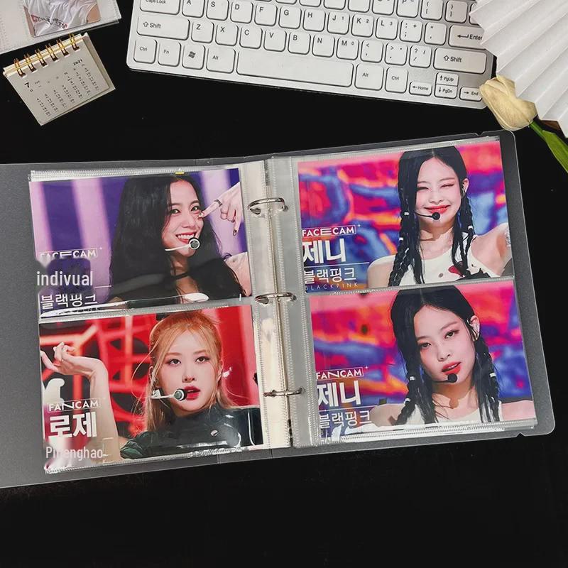 Внутренняя страница альбома для карточек формата А5 Wide Universal с 7 отверстиями - Корейские развлечения, прозрачная сменная карта, 6 дюймов