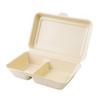 Disposable Lunch Box with Laminated 50 Dividers Per Made with Unbleached Rice Water and Oil Commercial ECO&BASIC Dividers, 1000ml, Box, Microwaveable,