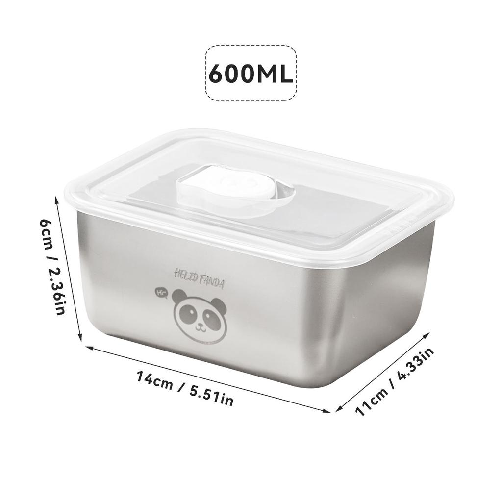 Милый контейнер для еды 304 нержавеющая сталь квадратный герметичный контейнер для сохранения свежести с крышкой штабелируемый криспер коробка для хранения продуктов