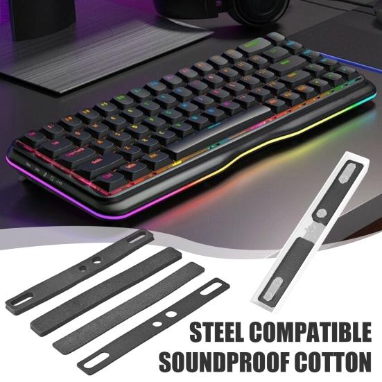 4Pcs Spacebar Sound Insulation Foam Mechanical Keyboard Satellite Shaft Space Keycap Soundproof Cotton 6.25u 7u Spacebar Noise Absorbing Mute Pad