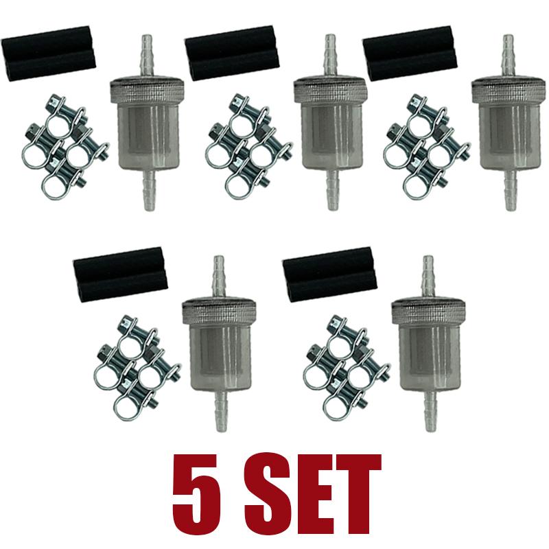 1/2/5 Set Diesel In-Line Oil Fuel Filter & Connction Hose & Clip For Webasto Eberspacher Car Truck Air Diesel Parking Heater
