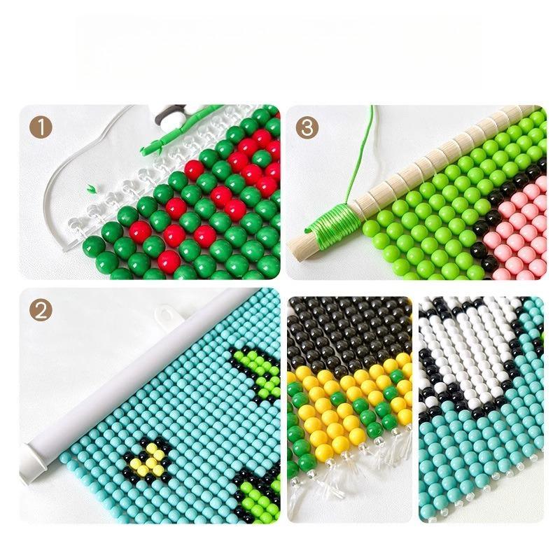 Cartoon Panda Beaded Painting Ornaments for Girls Room Decoration Kawaii Fruits Cherry DIY Decoration Crafts Wholesales 2025 New