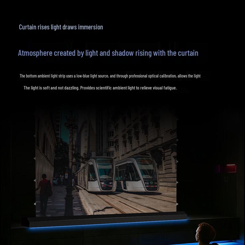Electric Floor-Rising Anti-Light Projector Screen