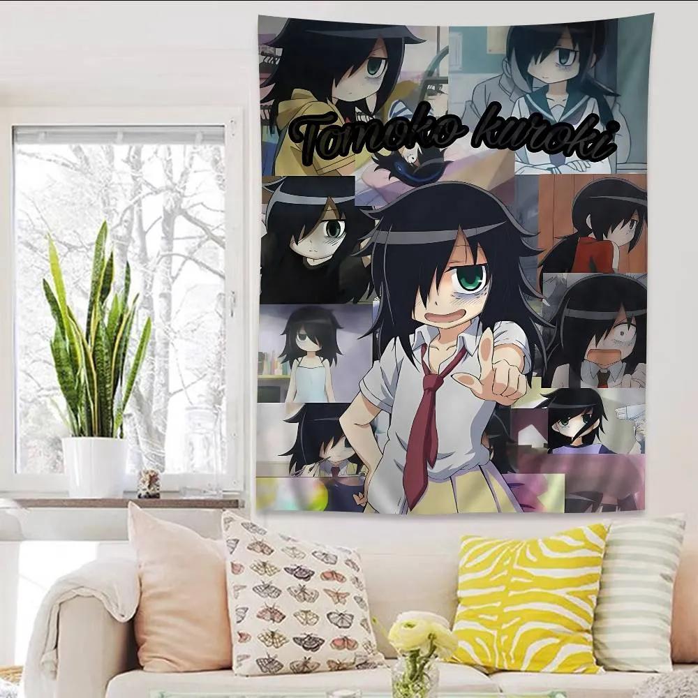 Аниме W-Watamote K-Kuroki T-Tomoko Цветной Гобелен Настенный Бохо Гобелены Настенные Полотна Мандала