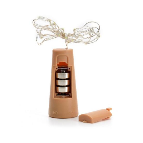 Pleasure Holiday 15/20 LED Wine Bottle Cork Lights Silver Wire for Wedding Festival Party Decor