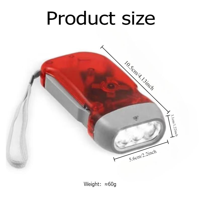 LED Hand Pressed Eco-friendly Flashlight, Portable Camping Light, Mini Hand Pressed Generator Crank Flashlight, Pocket Light